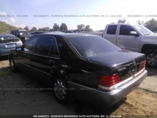 WDBGA43E4PA100020 - 1993 MERCEDES-BENZ 400 SEL BLACK photo 3