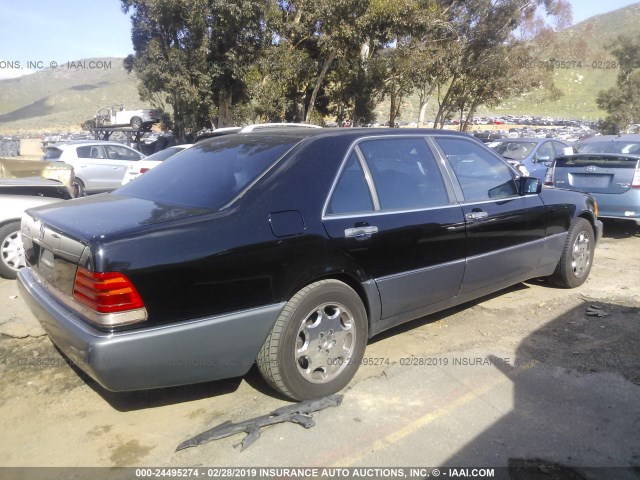 WDBGA43E4PA100020 - 1993 MERCEDES-BENZ 400 SEL BLACK photo 4