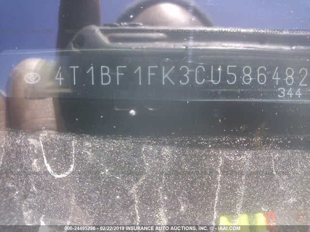 4T1BF1FK3CU586482 - 2012 TOYOTA CAMRY SE/LE/XLE 金色 照片 9