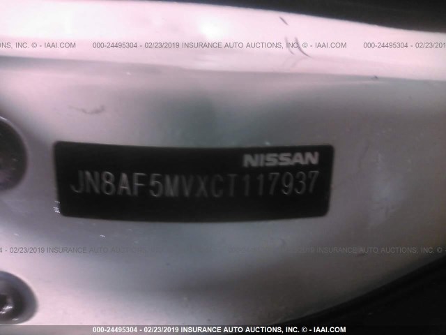 JN8AF5MVXCT117937 - 2012 NISSAN JUKE S/SV/SL WHITE photo 9