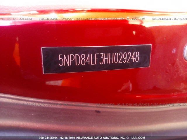 5NPD84LF3HH029248 - 2017 HYUNDAI ELANTRA SE/VALUE/LIMITED RED photo 9