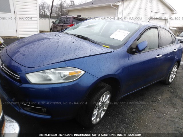 1C3CDFCA9DD124053 - 2013 DODGE DART LIMITED/R/T BLUE photo 2