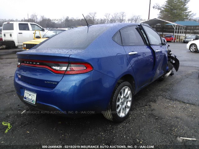 1C3CDFCA9DD124053 - 2013 DODGE DART LIMITED/R/T BLUE photo 4