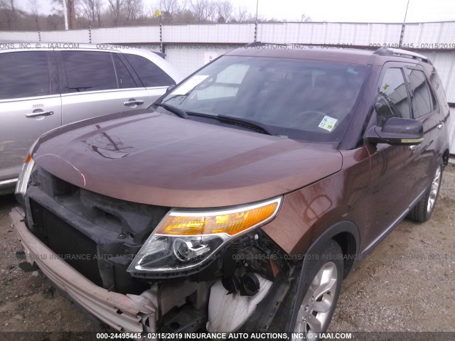 1FMHK7D88BGA50852 - 2011 FORD EXPLORER XLT BROWN photo 2