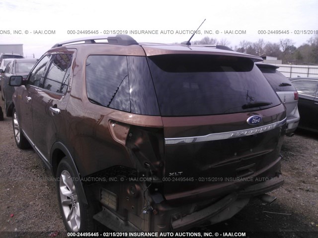 1FMHK7D88BGA50852 - 2011 FORD EXPLORER XLT BROWN photo 3