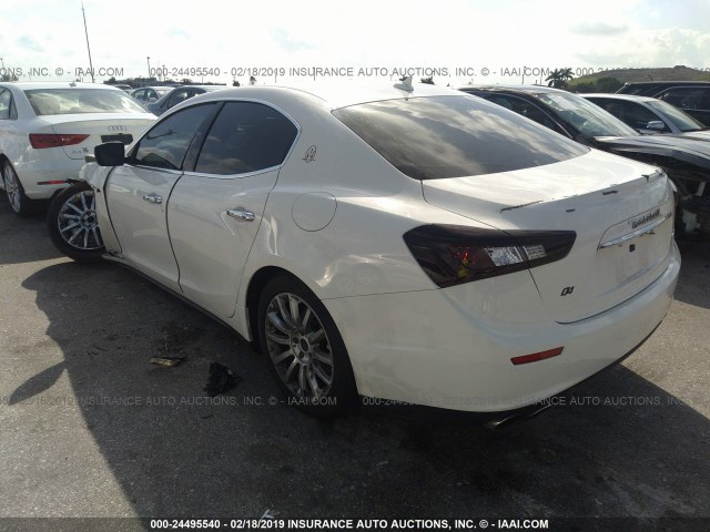 ZAM57XSA8E1086462 - 2014 MASERATI GHIBLI WHITE photo 3