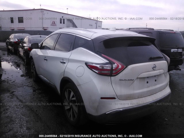 5N1AZ2MH8GN153465 - 2016 NISSAN MURANO S/SL/SV/PLATINUM WHITE photo 3