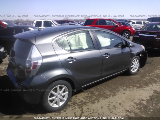 JTDKDTB33E1077419 - 2014 TOYOTA PRIUS C GRAY photo 4