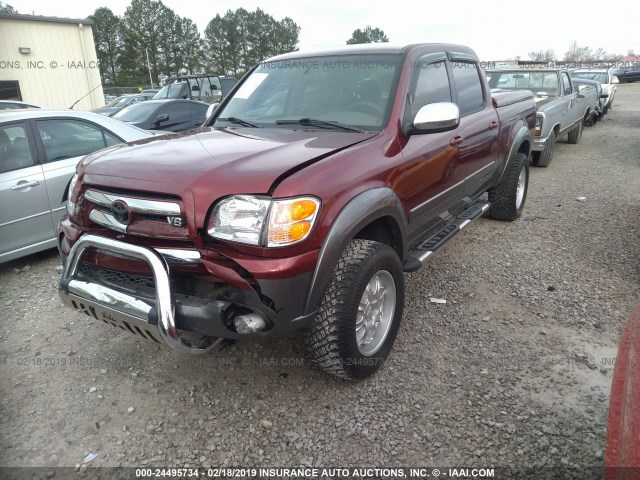 5TBET34154S445864 - 2004 TOYOTA TUNDRA DOUBLE CAB SR5 RED photo 2