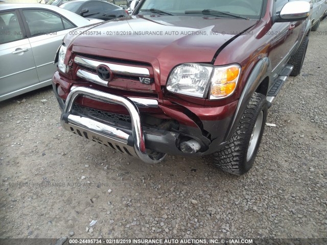 5TBET34154S445864 - 2004 TOYOTA TUNDRA DOUBLE CAB SR5 RED photo 6