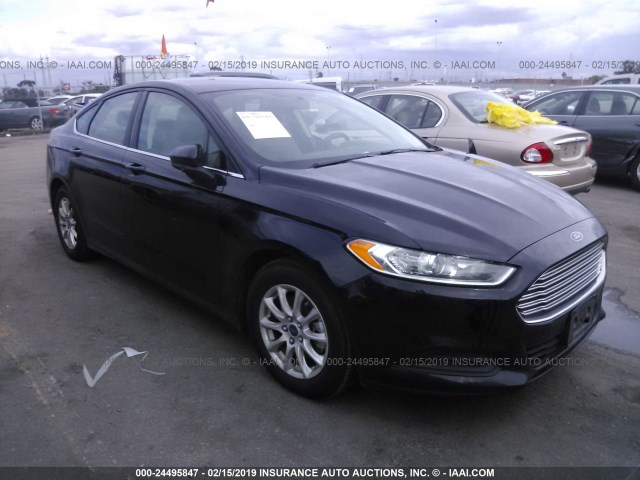 3FA6P0G77GR215383 - 2016 FORD FUSION S BLACK photo 1