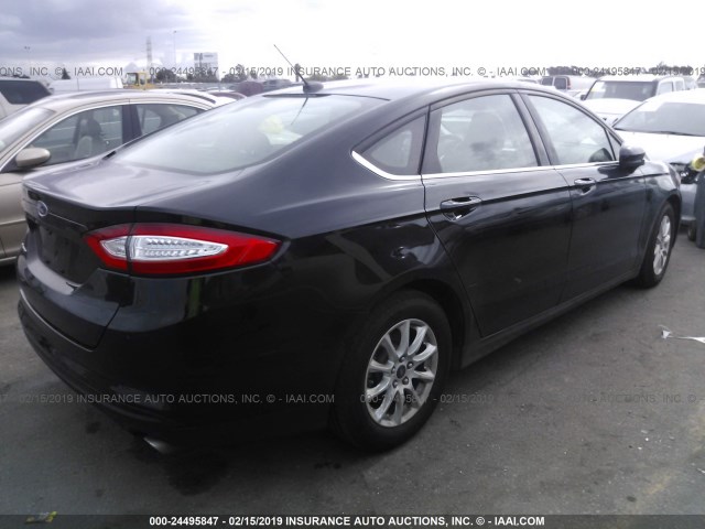 3FA6P0G77GR215383 - 2016 FORD FUSION S BLACK photo 4