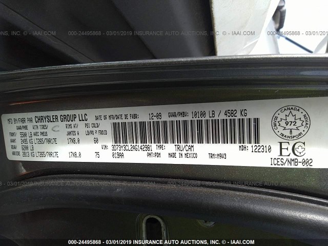 3D73Y3CL2AG142981 - 2010 DODGE RAM 3500 SILVER photo 9