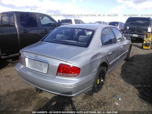 KMHWF25H84A005364 - 2004 HYUNDAI SONATA GL SILVER photo 4