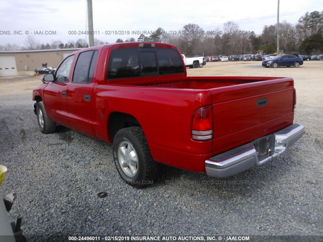 1B7GL2AN9YS690150 - 2000 DODGE DAKOTA QUAD RED photo 3