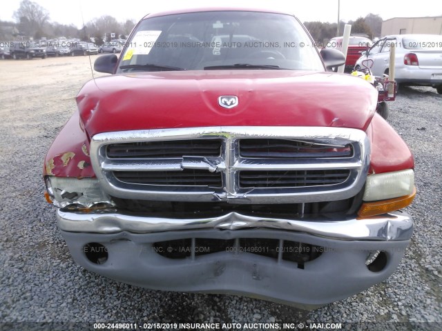 1B7GL2AN9YS690150 - 2000 DODGE DAKOTA QUAD RED photo 6