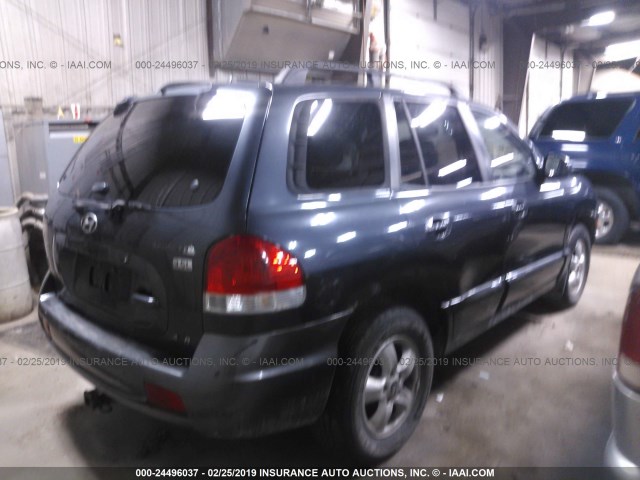 KM8SC73E16U046563 - 2006 HYUNDAI SANTA FE GLS/LIMITED Dark Blue photo 4