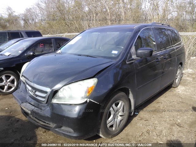 5FNRL38796B070558 - 2006 HONDA ODYSSEY EXL BLACK photo 2