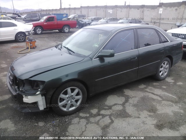 4T1BF28B2YU067708 - 2000 TOYOTA AVALON XL/XLS GREEN photo 2