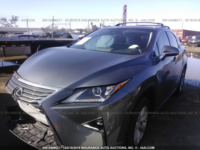 2T2ZZMCAXHC046375 - 2017 LEXUS RX 350/BASE/F SPORT GRAY photo 2