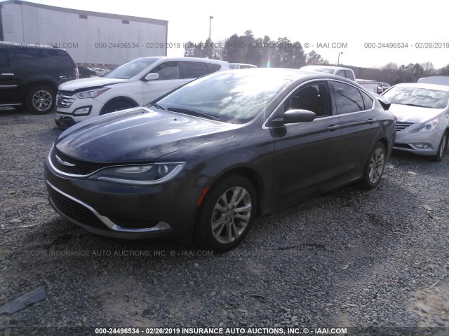 1C3CCCAB0GN182841 - 2016 CHRYSLER 200 LIMITED GRAY photo 2