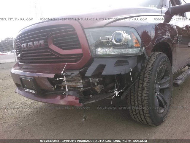 1C6RR7MT9JS212726 - 2018 RAM 1500 SPORT RED photo 6