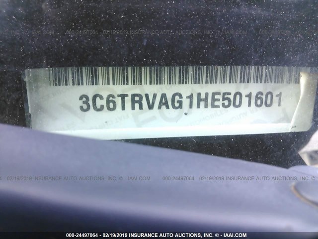 3C6TRVAG1HE501601 - 2017 RAM PROMASTER 1500 1500 STANDARD WHITE photo 9