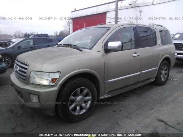 5N3AA08C84N808348 - 2004 INFINITI QX56 GOLD photo 2