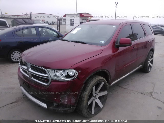 1C4RDJAG4DC614261 - 2013 DODGE DURANGO SXT RED photo 2