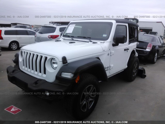 1C4GJXAG0JW154867 - 2018 JEEP WRANGLER SPORT WHITE photo 2