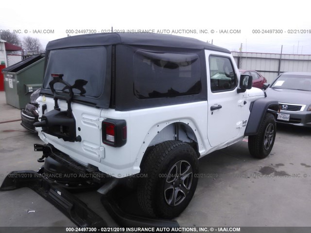 1C4GJXAG0JW154867 - 2018 JEEP WRANGLER SPORT WHITE photo 4