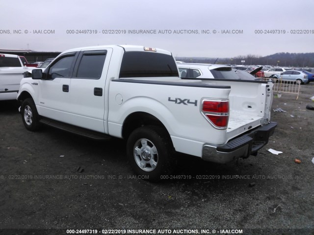 1FTFW1ET1DKE18594 - 2013 FORD F150 SUPERCREW WHITE photo 3