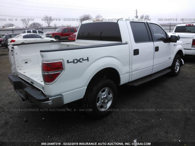 1FTFW1ET1DKE18594 - 2013 FORD F150 SUPERCREW WHITE photo 4