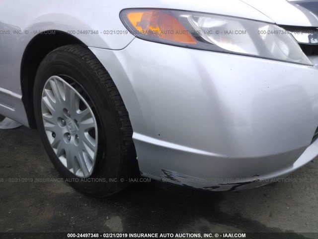 1HGFA465X7L000969 - 2007 HONDA CIVIC GX SILVER photo 6