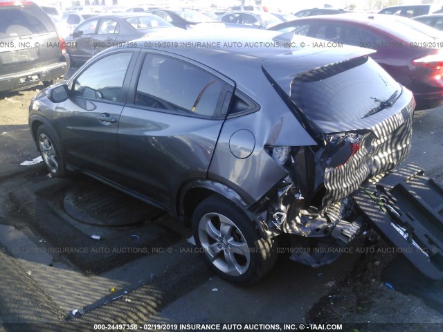 3CZRU5H50GM721008 - 2016 HONDA HR-V EX GRAY photo 3