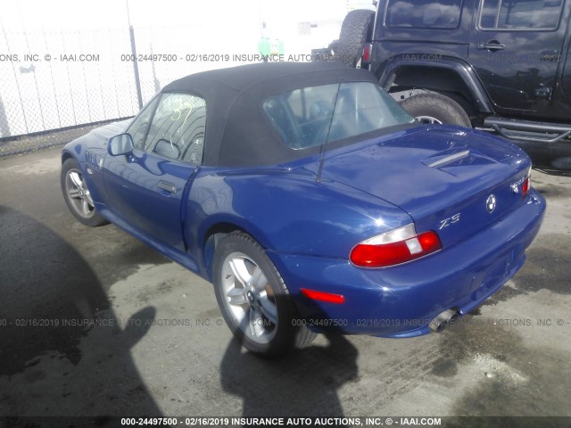 4USCN33412LK51006 - 2002 BMW Z3 2.5 BLUE photo 3