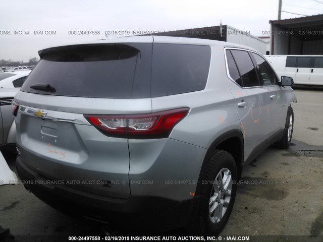 1GNERFKW0KJ181671 - 2019 CHEVROLET TRAVERSE LS SILVER photo 4