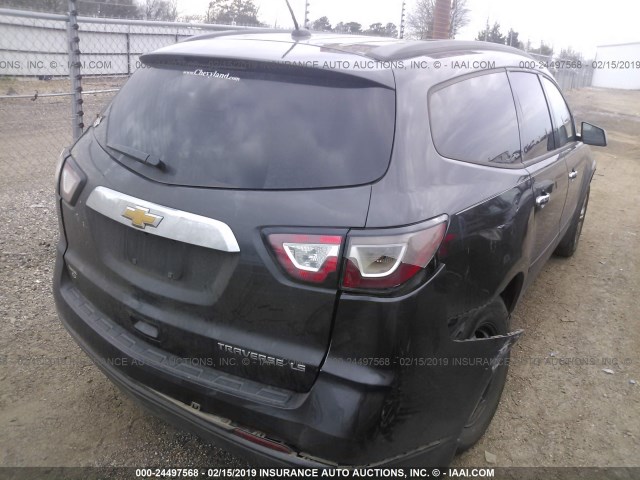 1GNKRFKD6DJ148629 - 2013 CHEVROLET TRAVERSE LS BLACK photo 4