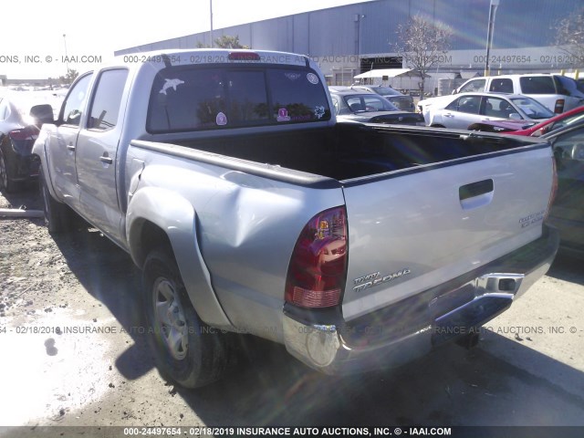 3TMJU62NX8M061160 - 2008 TOYOTA TACOMA DOUBLE CAB PRERUNNER SILVER photo 3