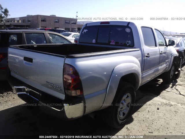3TMJU62NX8M061160 - 2008 TOYOTA TACOMA DOUBLE CAB PRERUNNER SILVER photo 4