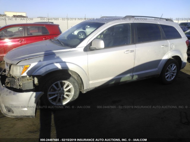 3C4PDDBG4DT510428 - 2013 DODGE JOURNEY SXT SILVER photo 2