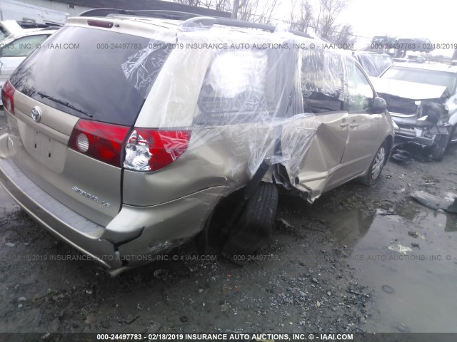 5TDZA23C56S574301 - 2006 TOYOTA SIENNA CE/LE TAN photo 4