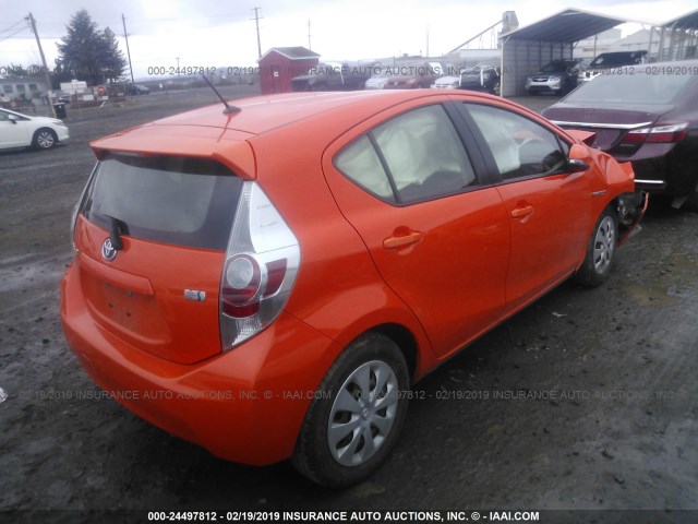 JTDKDTB33D1056584 - 2013 TOYOTA PRIUS C ORANGE photo 4