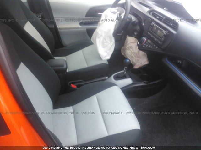 JTDKDTB33D1056584 - 2013 TOYOTA PRIUS C ORANGE photo 5