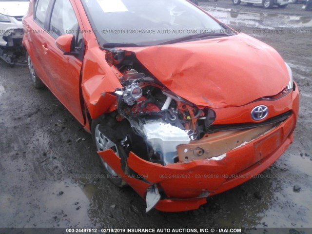 JTDKDTB33D1056584 - 2013 TOYOTA PRIUS C ORANGE photo 6