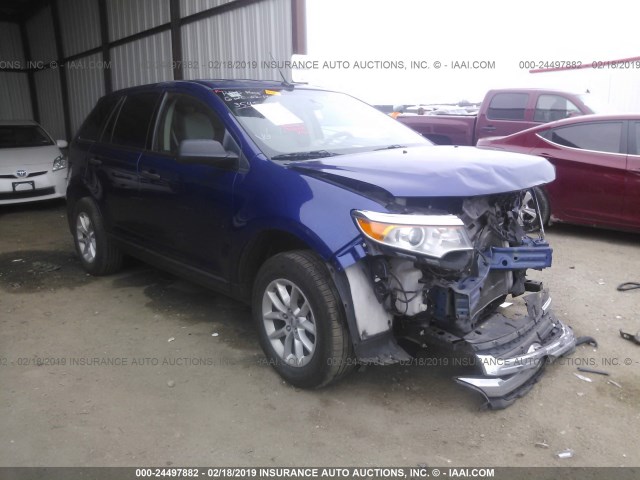 2FMDK3GC1EBB63545 - 2014 FORD EDGE SE BLUE photo 1