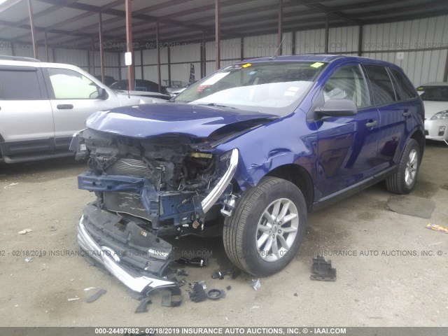 2FMDK3GC1EBB63545 - 2014 FORD EDGE SE BLUE photo 2