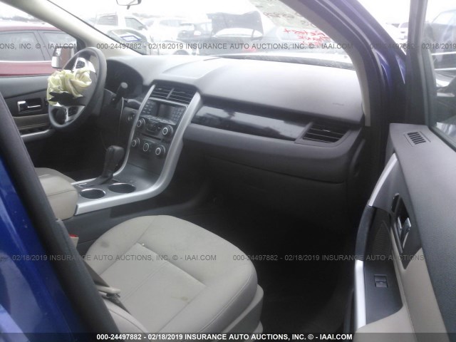 2FMDK3GC1EBB63545 - 2014 FORD EDGE SE BLUE photo 5