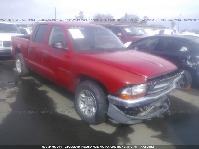 1B7HL2AN51S268760 - 2001 DODGE DAKOTA QUAD RED photo 1