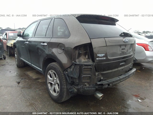 2FMDK3JC4BBA13126 - 2011 FORD EDGE SEL GRAY photo 3